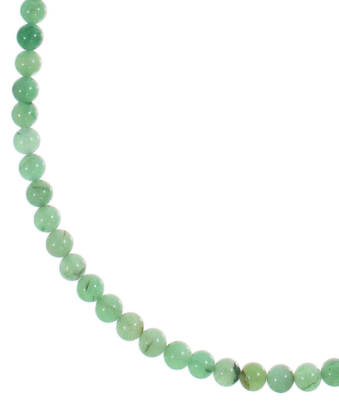 Southwest Aventurine Sterling Silver Bead Necklace YX89375